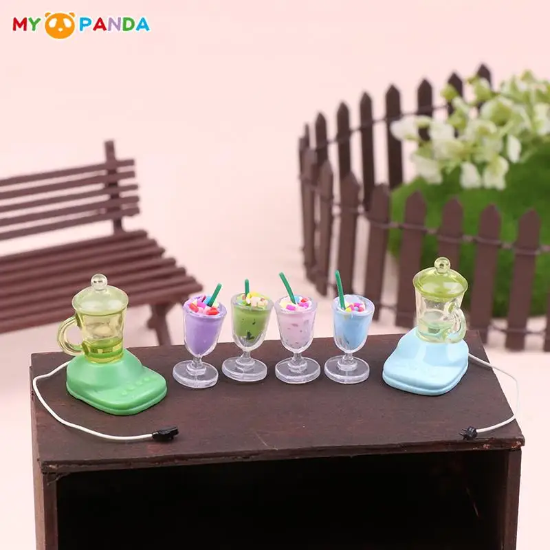 

1Set 1:12 Dollhouse Miniature Blender Juicer Juice Cup Kit Blender Model DIY Kitchen Scene Decor Dolls Play House Toy