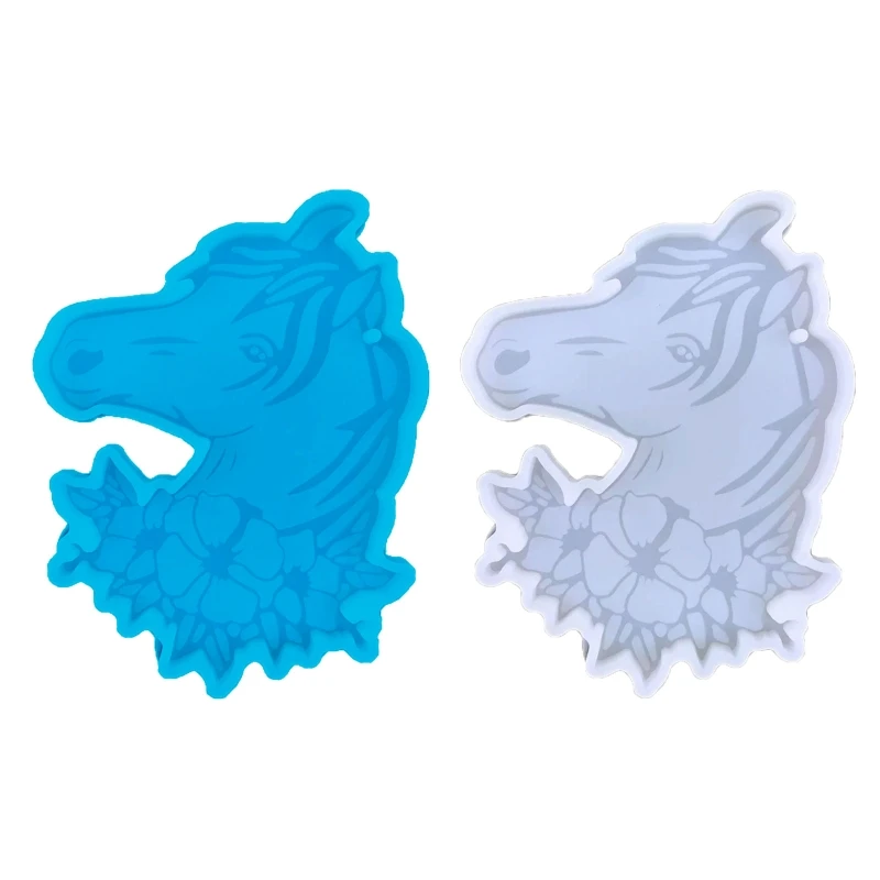 

Diy Epoxy Flower Horse for Head Mold for KEY Pendant Backpack Decorative Silicon