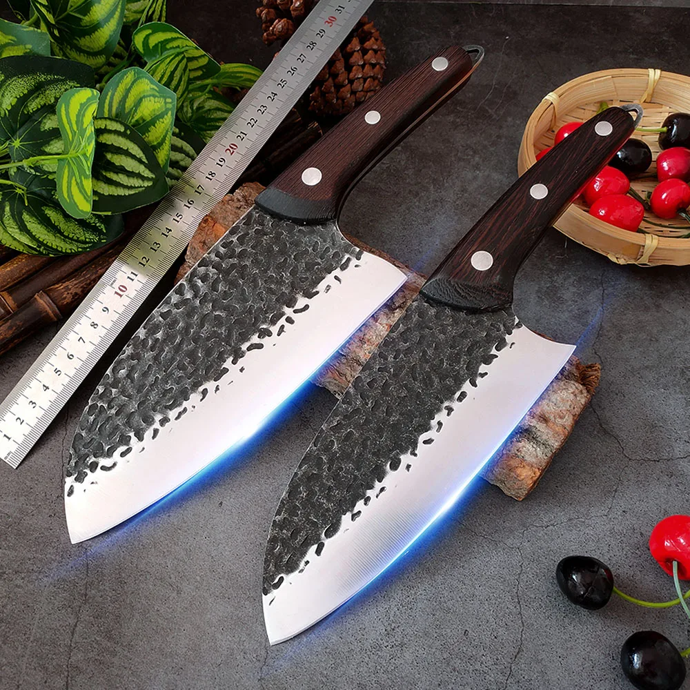 

Kitchen Butcher Knife High Carbon Steel Chef Knife Cooking Tool Chopping Utility Chinese Kitchen Cleaver Knife With Wood Handle