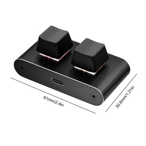 2-клавишная проводная клавиатура, мини-механическая клавиатура для одной руки, многофункциональная клавиатура с алюминиевым корпусом для компьютерной графики, киберспорта