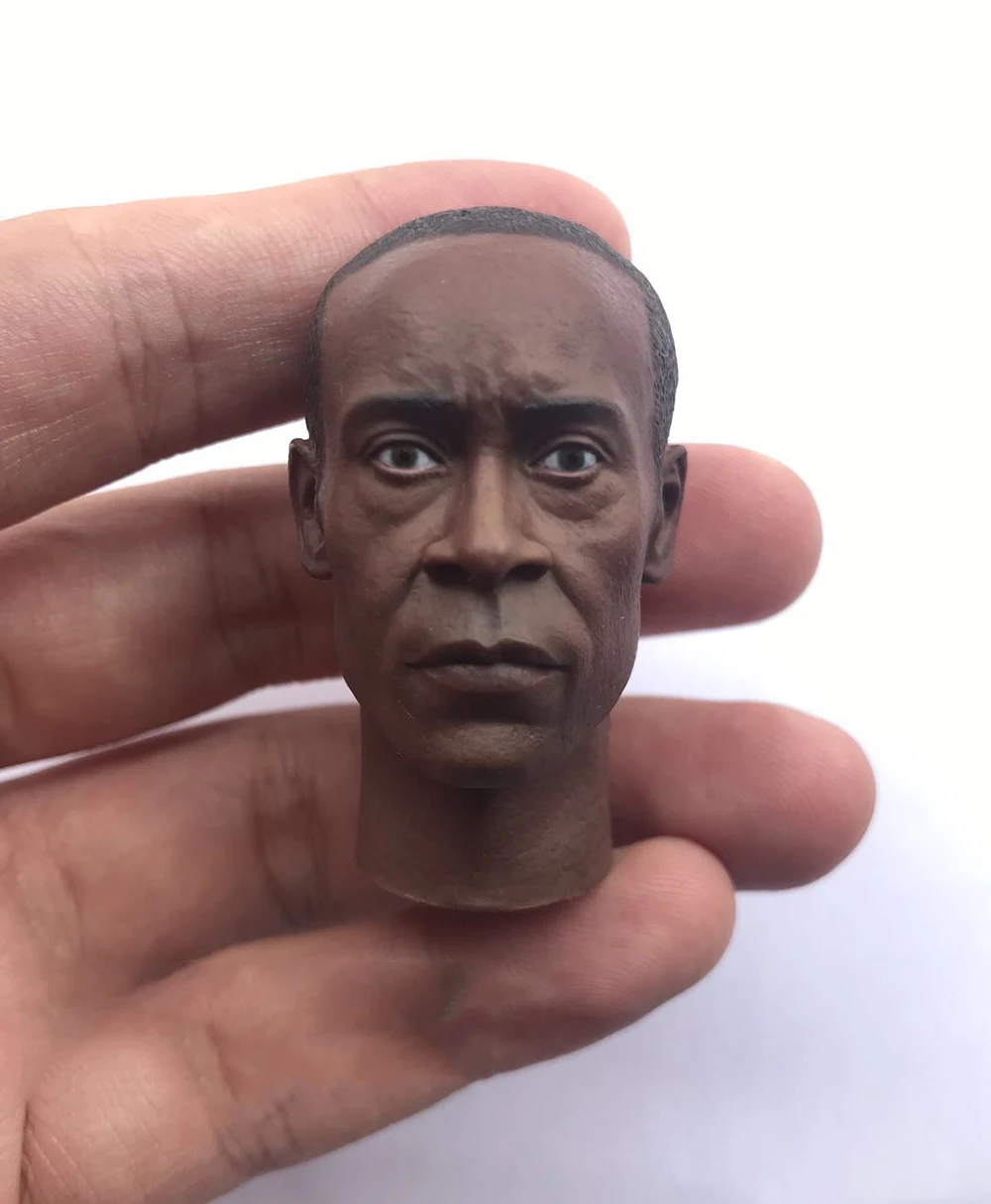 

In Stock 1/6 War machine Patriot Black Don Cheadle Male Head Sculpture Carving Model Fit For 12inch Action Body