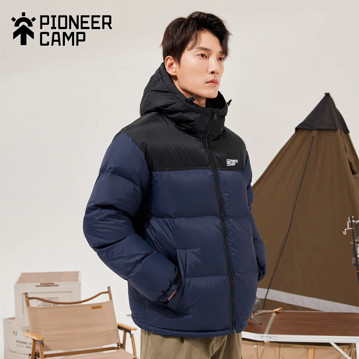 Pioneer Camp 2022 Winter 90% Duck Down Upgrade Jackets Men Windproof Hooded Warm Outdoor Men's Coats  Efficient Warmth AYR216051
