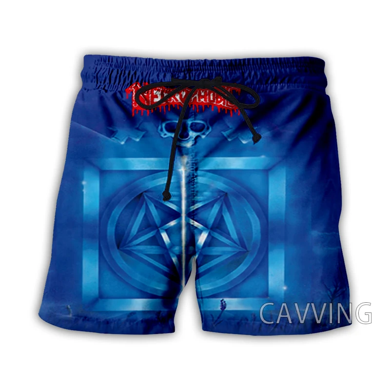 

CAVVING 3D Printed Necrophobic Band Summer Beach Shorts Streetwear Quick Dry Casual Shorts Sweat Shorts for Women/men