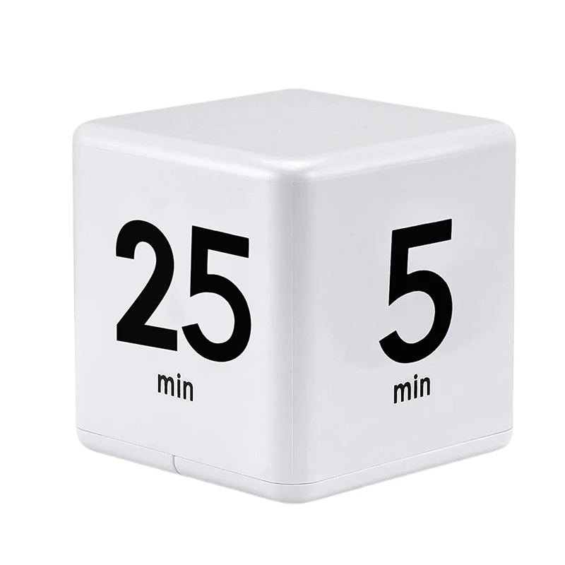 

2X кубический таймер, кухонный таймер, таймер управления временем, датчик силы тяжести, флип для управления временем, обратный отсчет 25-5-45-15 м...