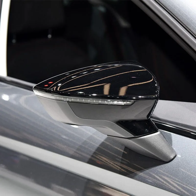 Фото Поп из углеродного волокна, черный автомобильный вид на крыло, боковое зеркало, крышки, чехол для Seat Leon Lion 5F III Ibiza 6F V KJ1 Arona №5