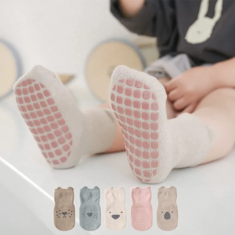 

Baby Socks Children Floor Socks Combed Cotton Baby Non-Slip Toddler Socks Newborn Cartoon Cotton Socks Spring Summer Autumn