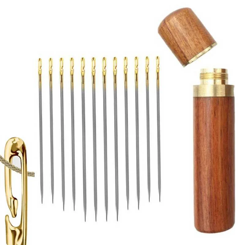 

12/36Pcs Elderly Needle-side Hole Blind Needle Hand Household Sewing Stainless Steel Sewing Needless Threading Apparel Sewing