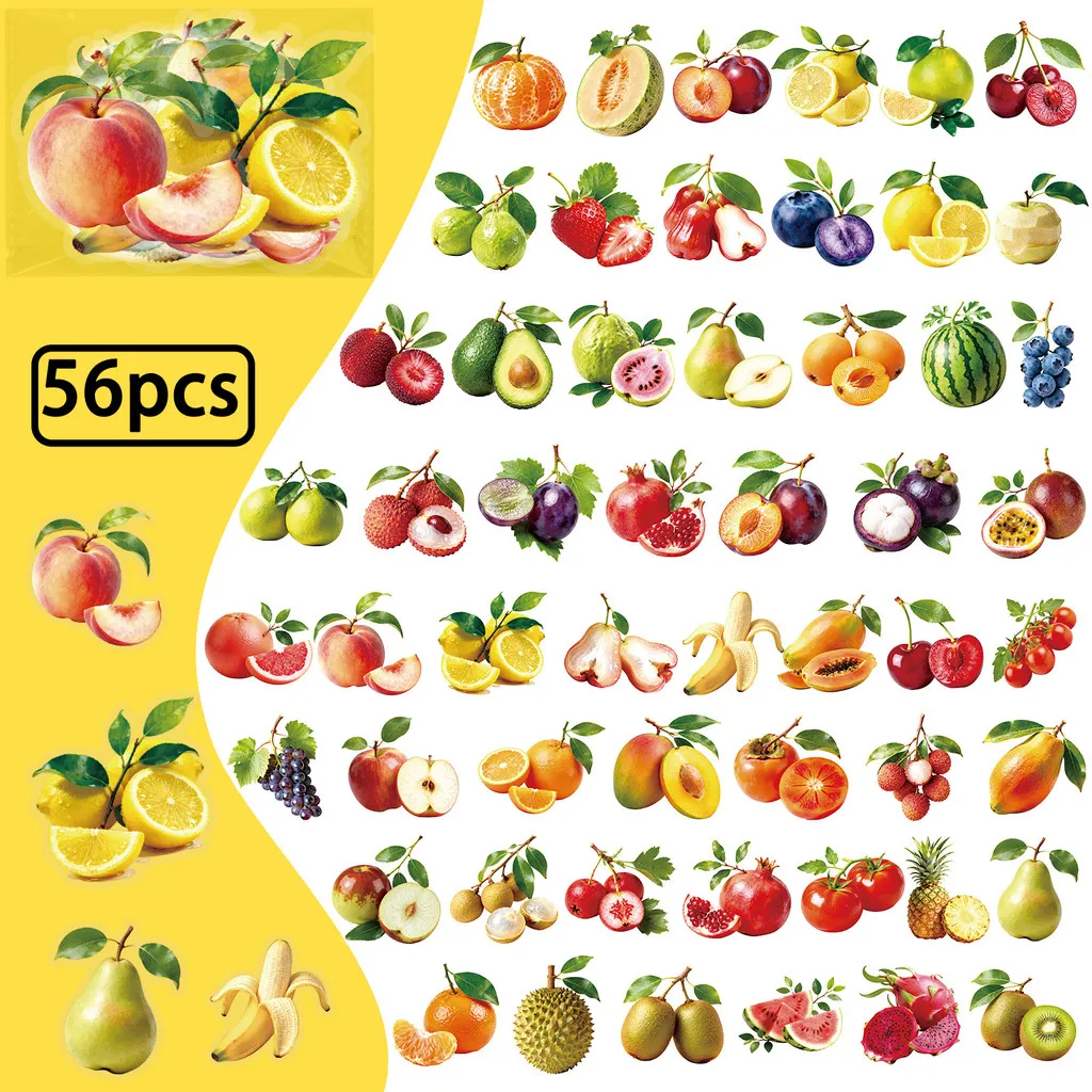 

Прозрачные наклейки фрукты AnimeWorlds 56 шт