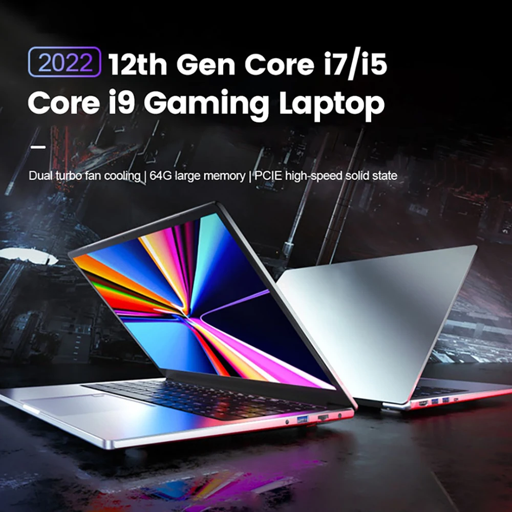 Kingnovy 12th Gen Gaming & Business Laptop Intel i7-1255U 1260P i5-1240P 12 Cores 16 Threads 64GB RAM 4TB Nvme SSD 15.6