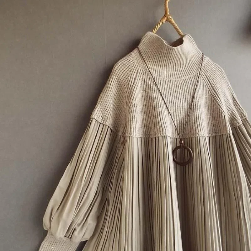 В наличии новинка 2024 весна/осень/зима вязаный комбинированный топ-поло с высоким