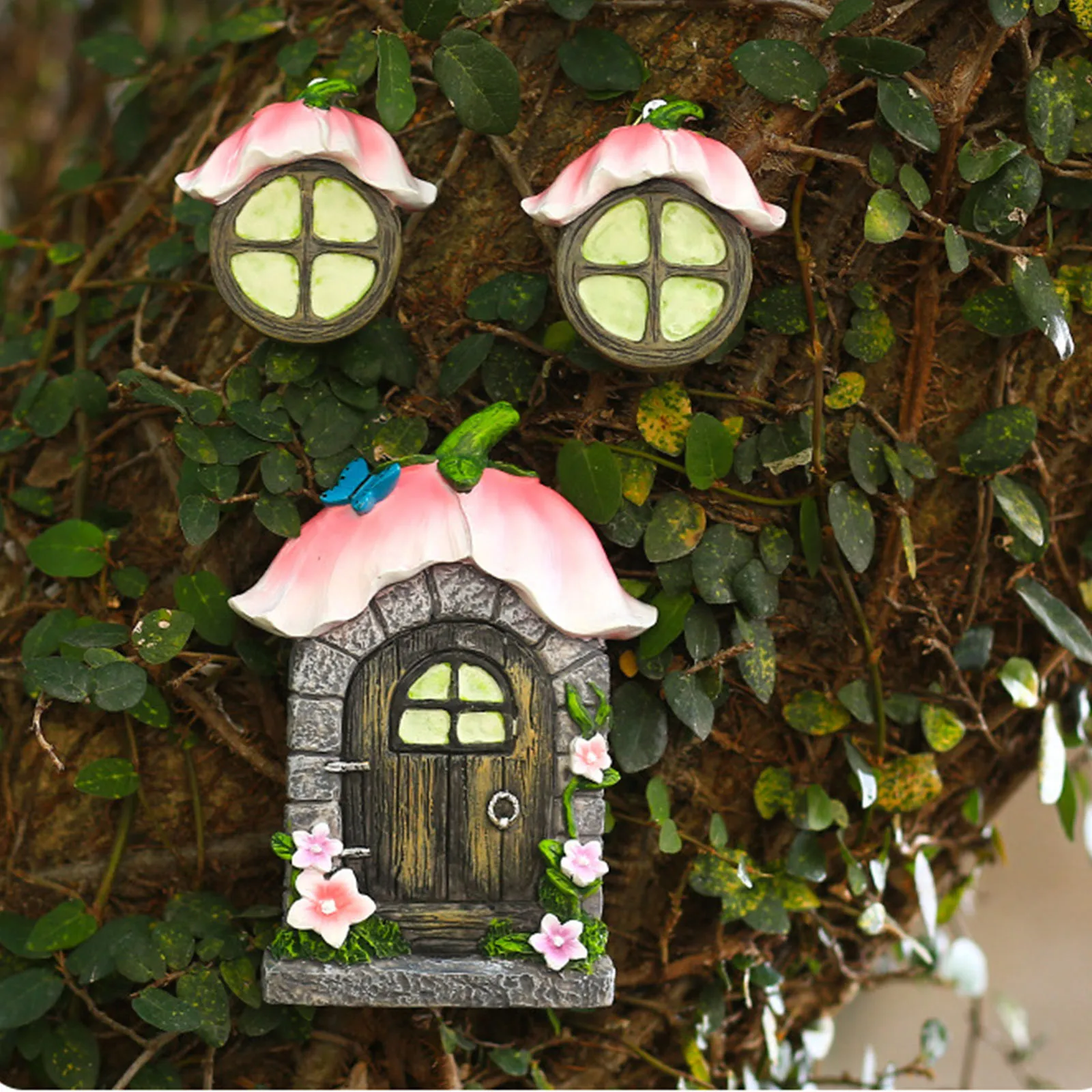 Флуоресцентный Светящийся Розовый Гриб Декоративная Садовая Комната Подвесная