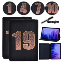 for samsung galaxy tab a7 10 4 t500 t505 high quality tablet case lucky number pattern anti fall leather stand cover stylus