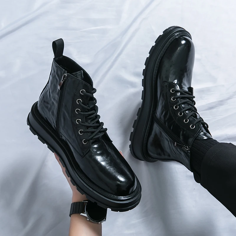 Деловые офисные ботильоны для мужчин повседневная мужская обувь модная из