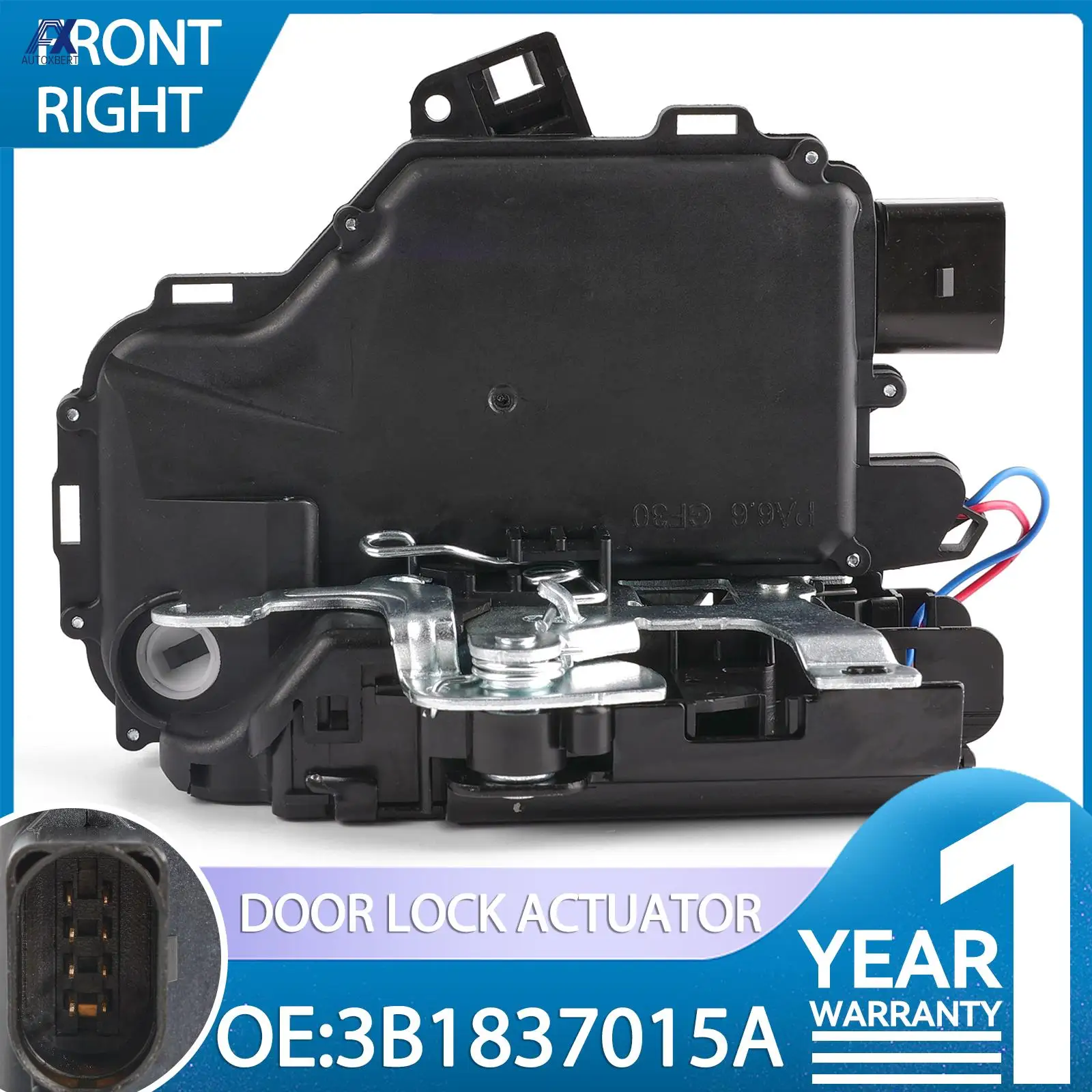 

Car Front Right Door Lock Actuator For VW Bora 1J2 1J6 Golf Passat 3B2 3B5 3B6 New Beetle 9C1 1C1 1Y7 Lupo Skoda Seat 3B1837016A