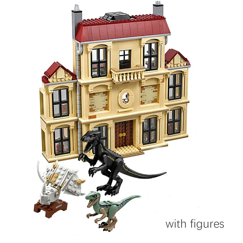 

1046pcs Jurassic Word Dinosaur Building Blocks with Dolls Manor Model Bricks Toys for Children Puzzle Toy 75930 Compatible