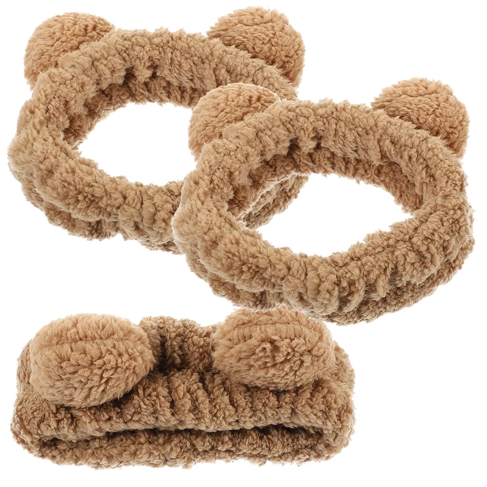 

3 pcs Bear Ears Headbands Makeup Headband Face Washing Headbands Spa Headbands