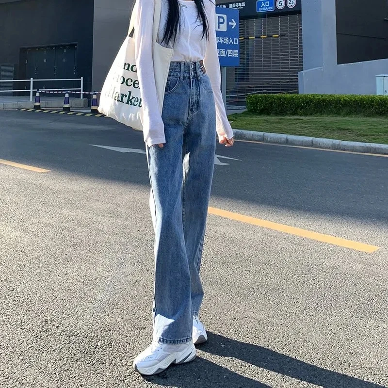 Jeans Women Spring Autumn 2023 New Trousers Korean Loose Versatile Casual Pants Female Droopy High Waist Wide Leg Pants