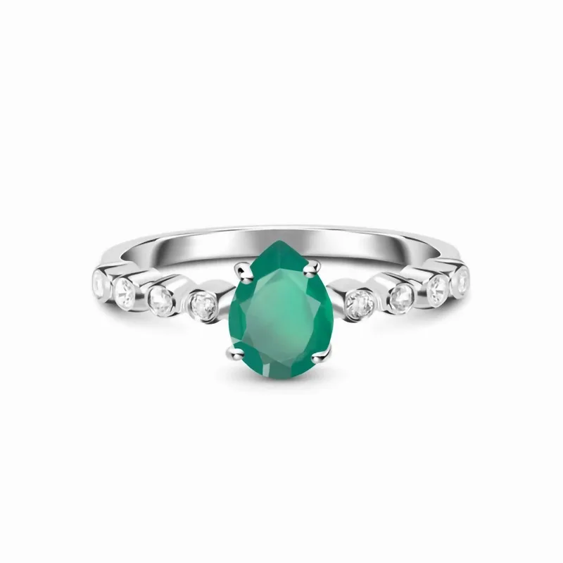 

Женское кольцо из серебра 925 пробы, с изумрудом