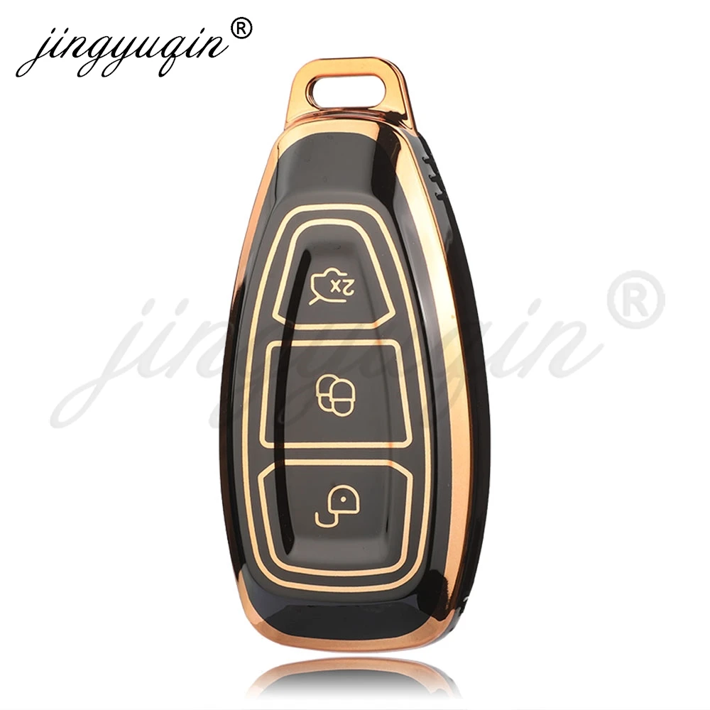 

Jingyuqin ТПУ чехол для автомобильного смарт-ключа для Ford Focus C-Max S-Max Galaxy Mondeo MK3 MK4 Fiesta Fusion Kuga Ecosport защита Fob