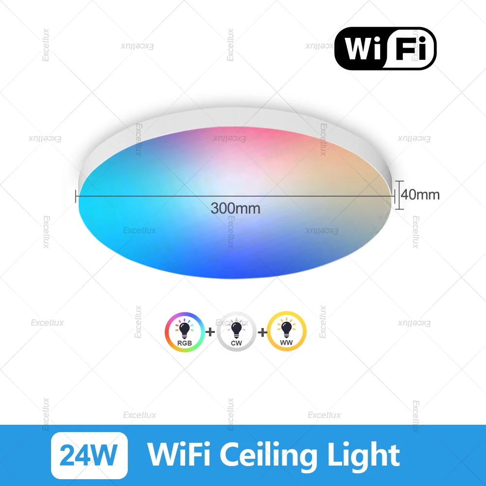 

Умная потолочная лампа Tuya RGB+CW+WW 24Вт/40Вт