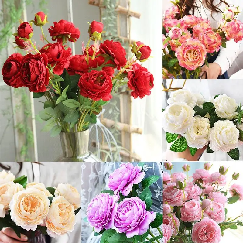 

3 Heads Artificial Flower Peony Wedding Decoration