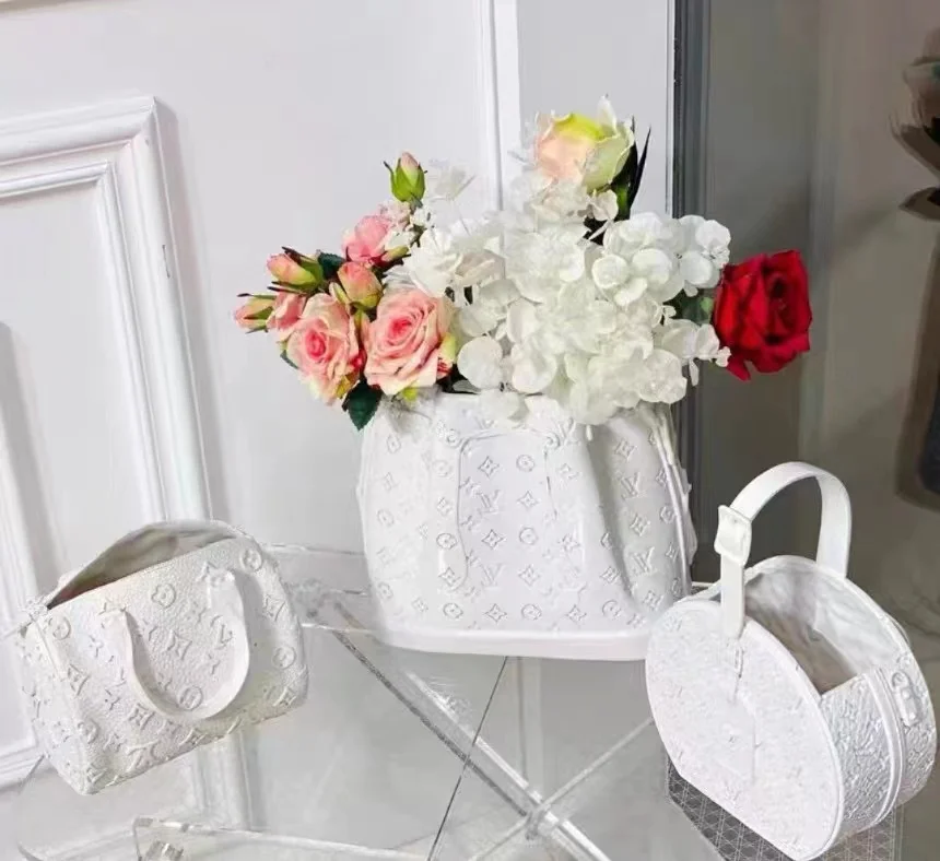 

Фирменная ваза в форме сумки, женская Фотополимерная искусственная фотография, ремесла, украшение для дома, декор для комнаты, подарки