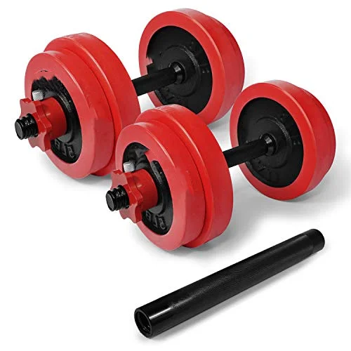

60 lbs Premium Adjustable Dumbbell Weights with Dumbbell Connector, Combo/Set