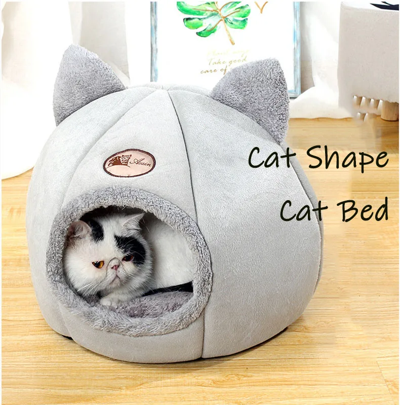 Кровать для кошек глубокого сна домашний теплый домик собак мягкая кровать