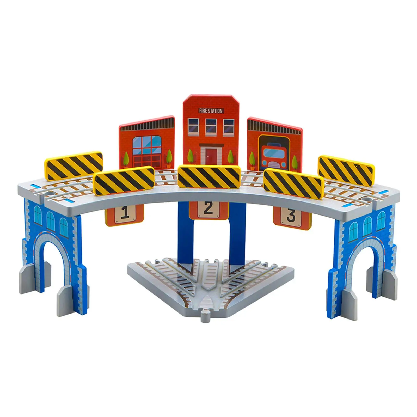 

Деревянные аксессуары для поездов и треков, детский аксессуар «сделай сам», помогает творческой коллекции игровых треков, разноцветный, легко собирается