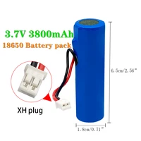 free shipping 3 7v li ion rechargeable battery 3800 mah 18650 battery with replacement socket diy line for emergency lighting