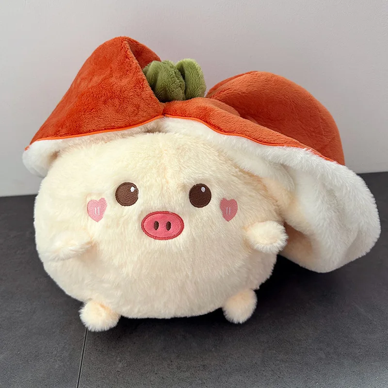 

Kawaii Zipper Cute Fruit Transformed Strawberry Rabbit Male Pig Persimmon Smooth Plush Toy Pillow Doll Send Friends