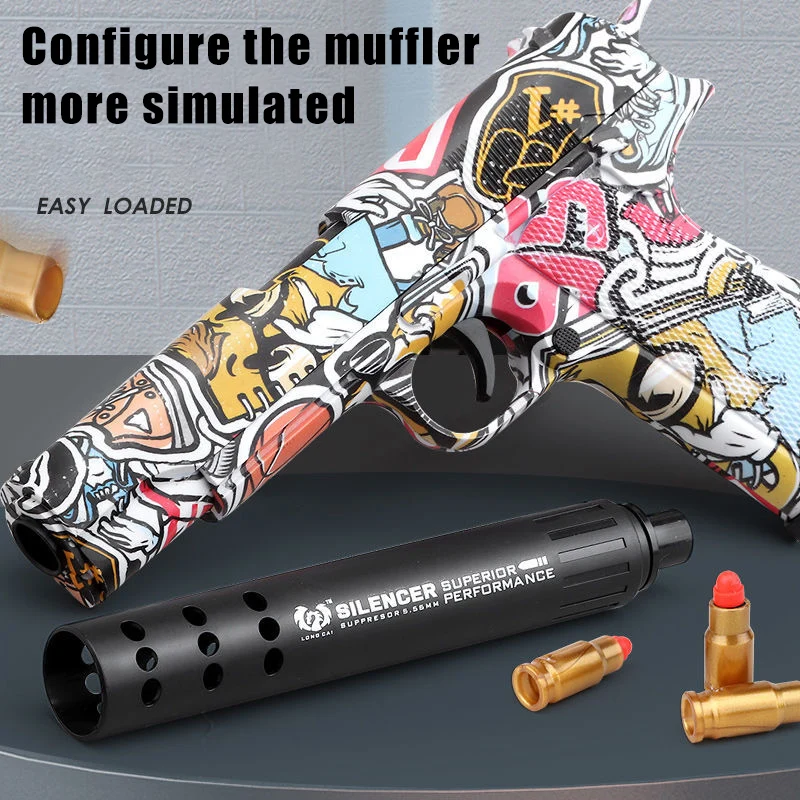 

Glock M1911 Graffiti Toys Gun Soft Bullet Shell Ejection Airsoft Pistol Soft Bullet For Boys Girls Outdoor Sports CS Shoot Gun