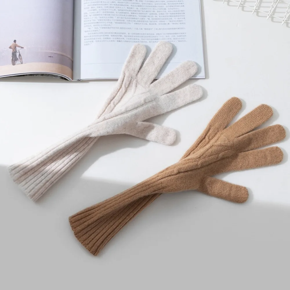 

1 пара, женские бесшовные трикотажные перчатки с разрезом на пальцах