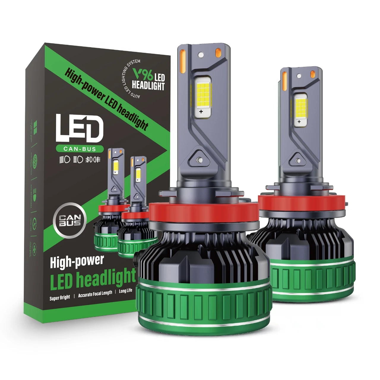 220W V96 Светодиодные фары H1 h3 H4 H7 H8 H9 H11 hb3 hb4 9012 Hir2 CANBUS Plug &amp Play 12V Лампы освещения