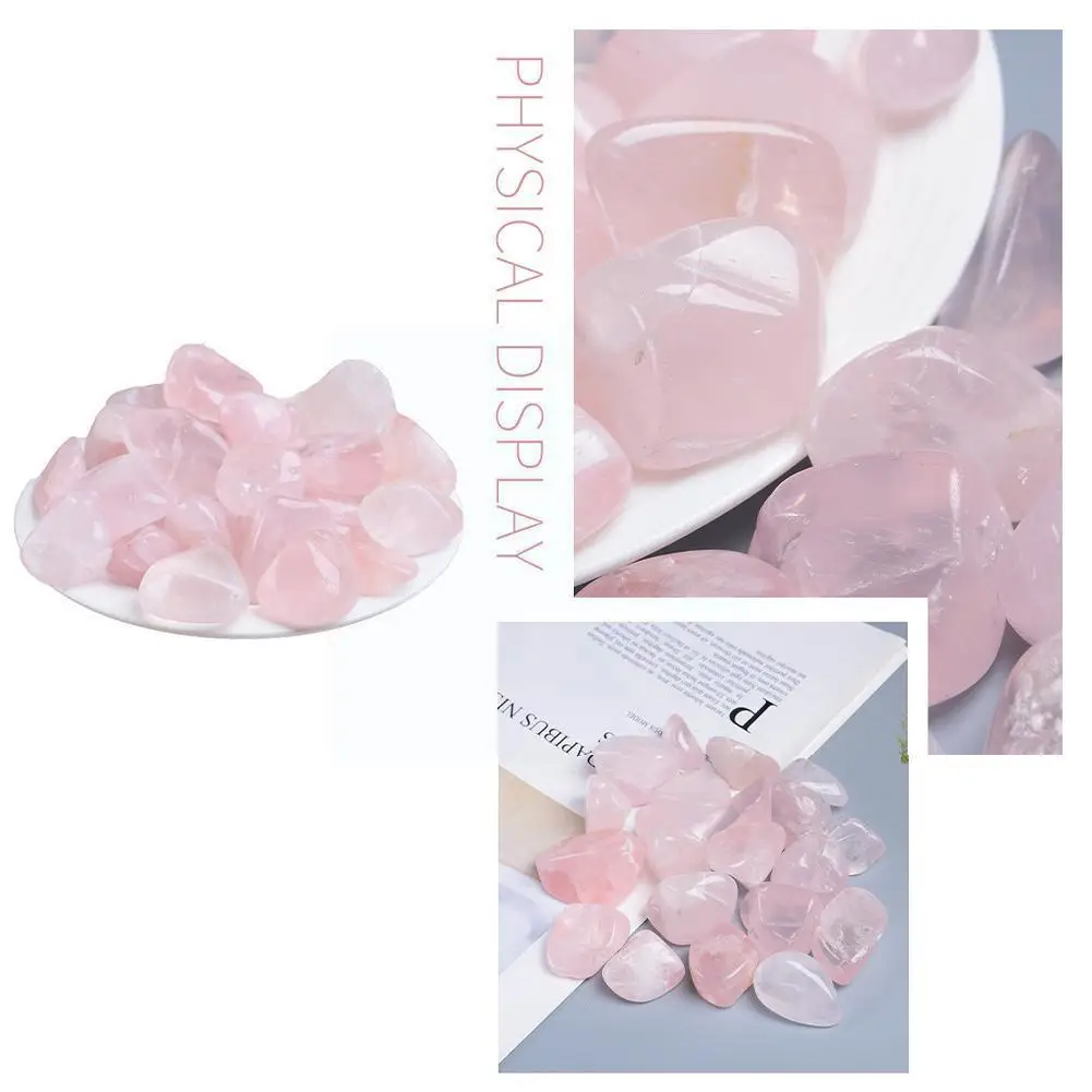 

Pink Crystal Stone Polished Rolling Ore Mineral Specimen Healing Stone For Aquarium Home Decoration DIY C1L4