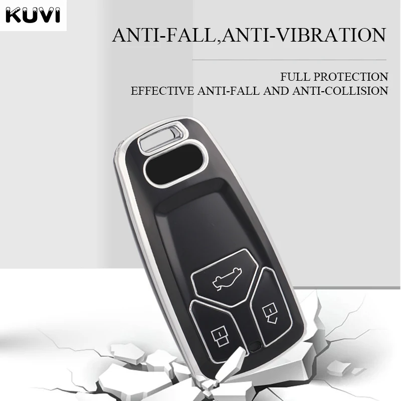 Чехол-держатель для дистанционного ключа из ТПУ Audi A5 A4 B9 TT Q7 A6 Q5 Sline SQ5 8S 8W 4M S4 S5 S7 TTS