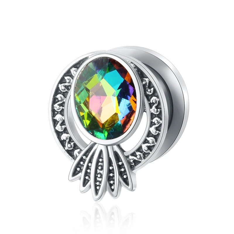 

60 шт., туннели Для Пирсинга Ушей с фианитами, 6-16 мм