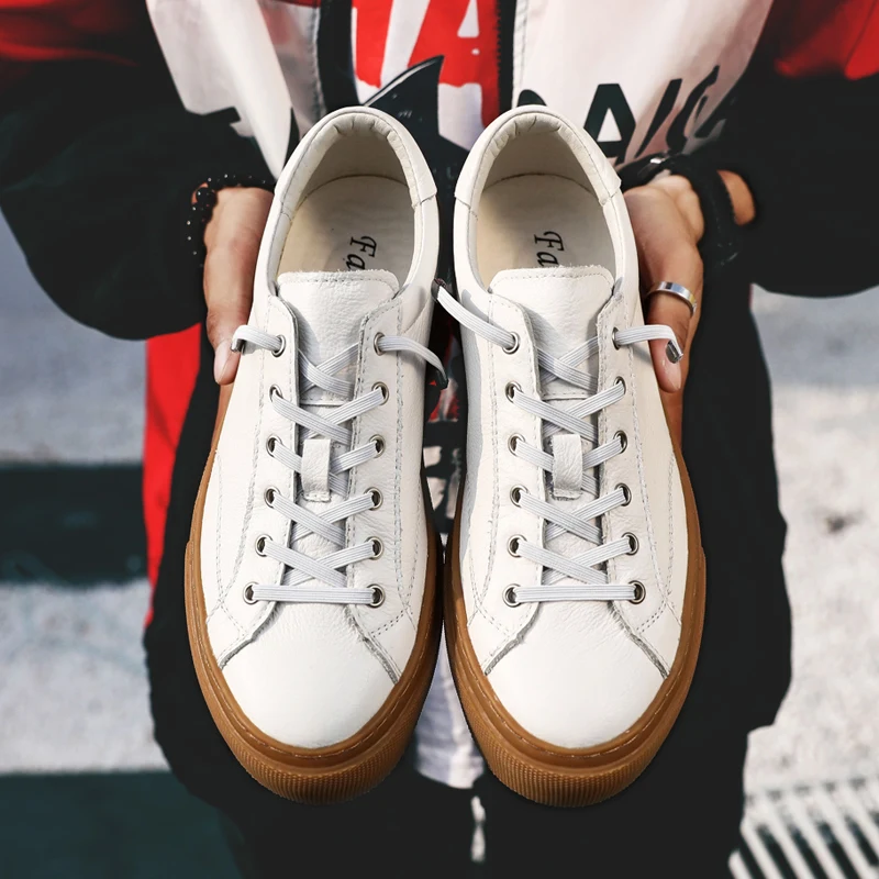 

Genuine Leather Mens Casual Shoes New Luxury Brand Comfortable Men Sneakers Breathable Thick Sole Designer Oxford Shoes Moccasin