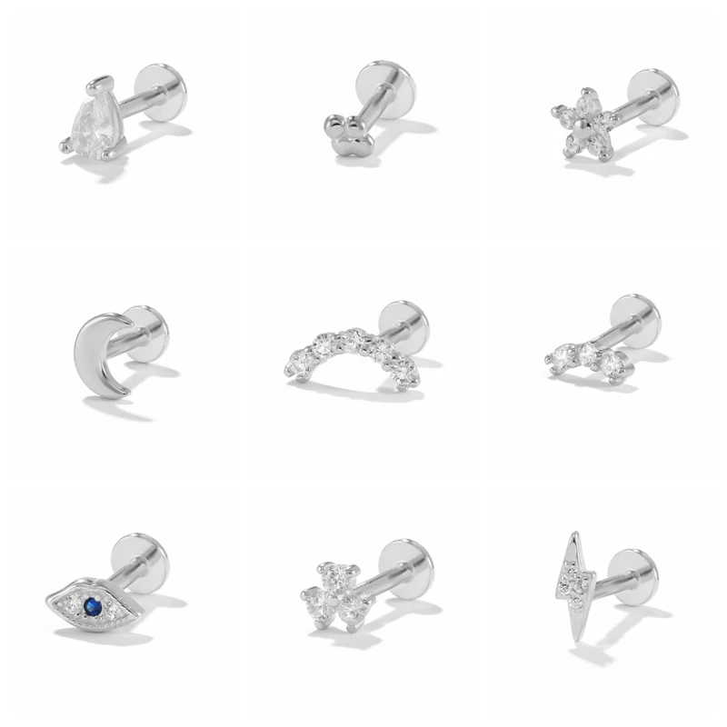 

Серьги-гвоздики женские из серебра 925 пробы с фианитом