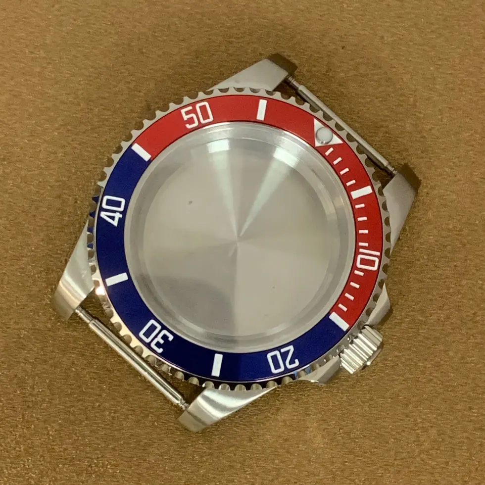 40mm Watch Case Stainless Steel Watch Accessory Sapphire Glass Fit NH35 NH36 Movement Men Watch Modification Part