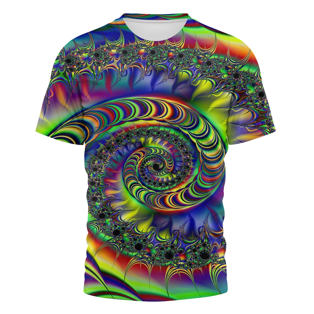 

Psychedelic Swirl 3D Print Short Sleeve T-shirt Summer Men's Casual Top 3DT-Shirts Fashion O-Neck Streetwear Hip Hop Clothing