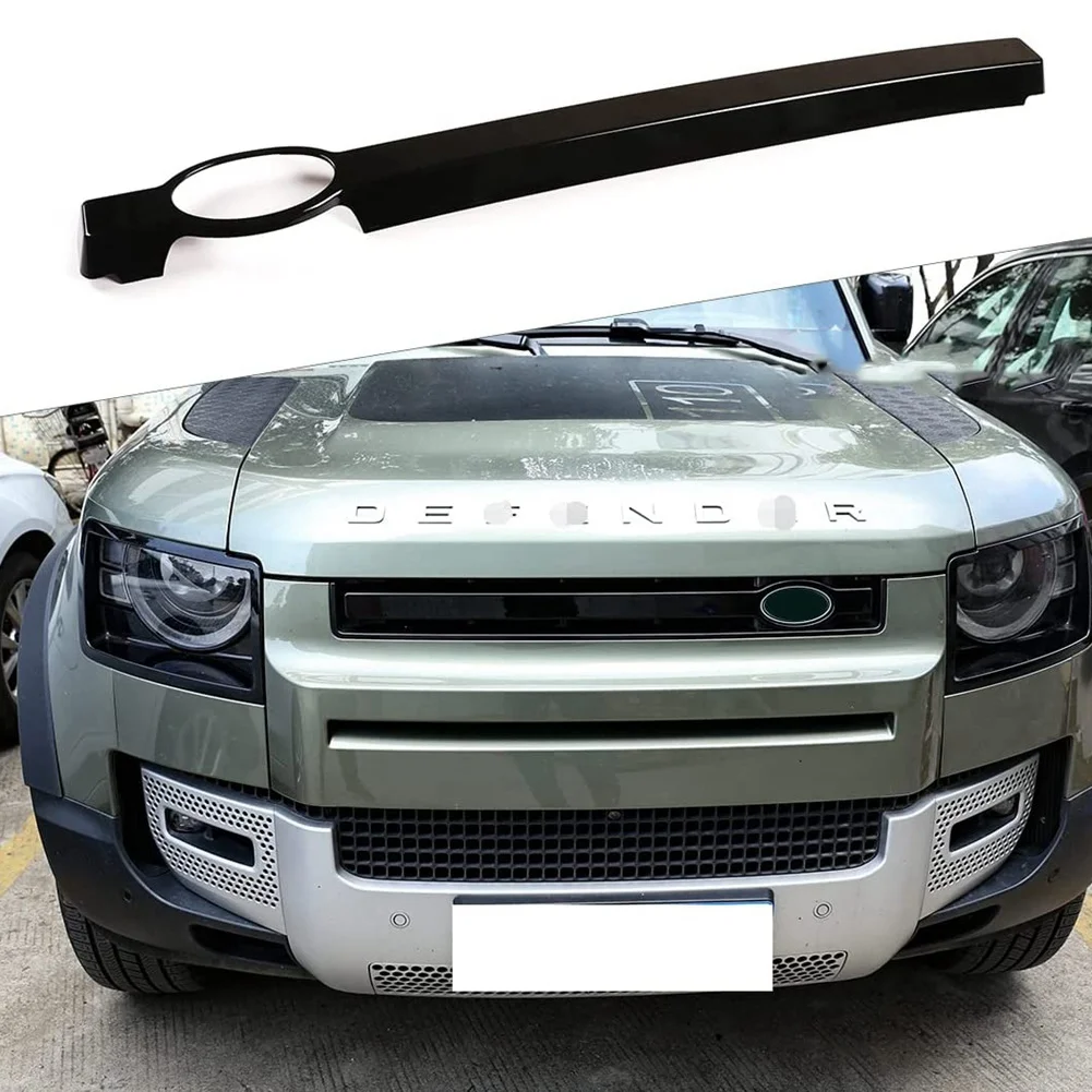 

Полоски для отделки передней решетки радиатора автомобиля для Land Rover Defender 2020-2022, аксессуары для украшения рамы радиатора, глянцевый черный