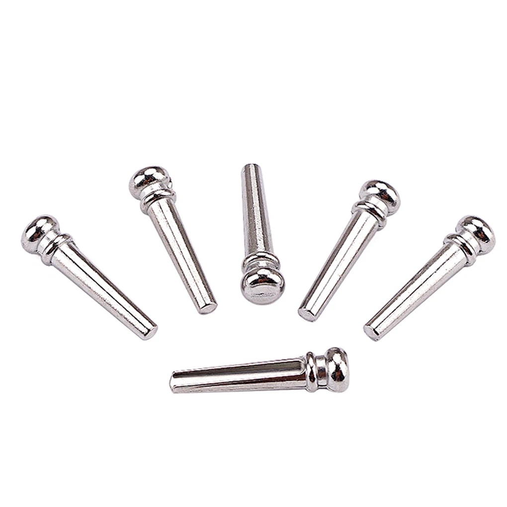 

6 Pieces Guitar Bridge Pins Replacement Part String End Peg Music Instrument Component Guitars Nuts Replace Fittings