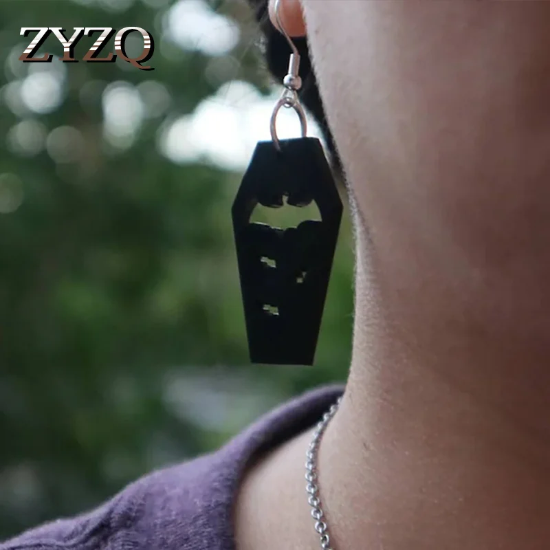 

Украшения ZYZQ для Хэллоуина для женщин и мужчин, в виде гроба летучей мыши, в стиле ретро, пустотелые