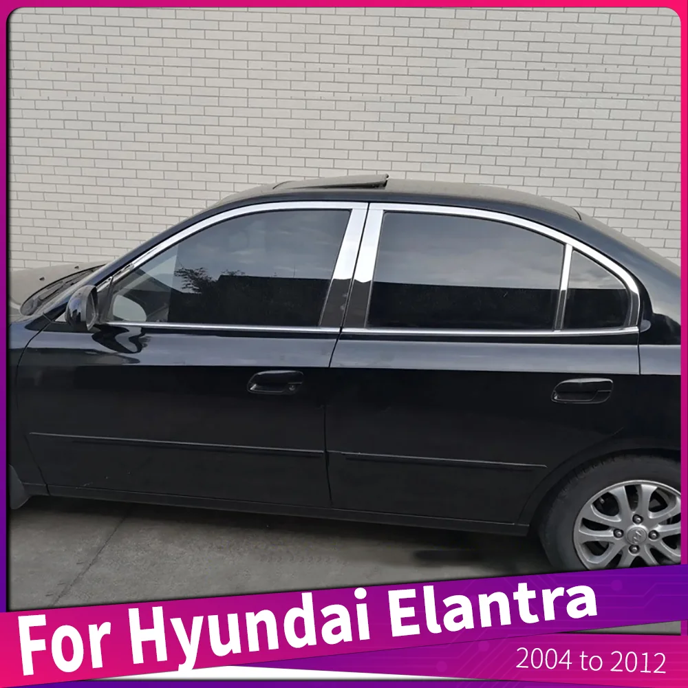 

For Hyundai Elantra 2004 to 2012 Car Window Center Pillar Moldings Cover Trim Stainless Steel Chrome Auto Accessories