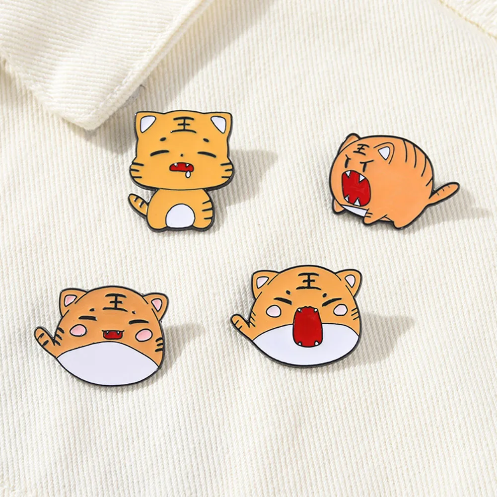 

Cartoon Tiger Cowboy Enamel Pin Custom Funny Animal Brooches Shirt Lapel Bag Cute Badge Cartoon Kitten Jewelry Gift for Friends
