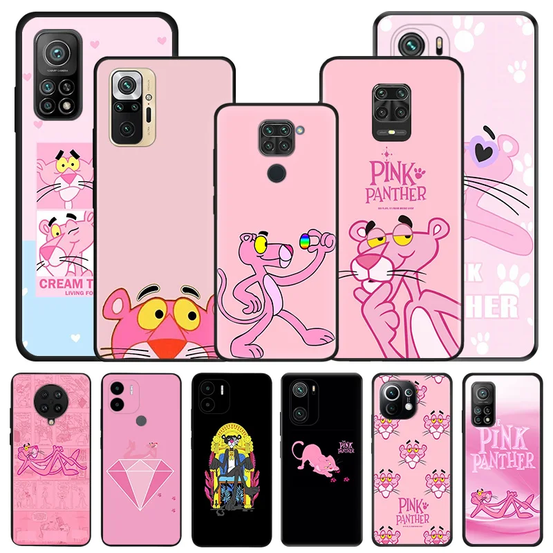 Чехол для телефона Xiaomi Mi 11T 10T 9T 8 A2 Note10 10 11 Lite 9 9SE CC9 Pro 11i Розовая пантера Черный Мягкий противоударный чехол