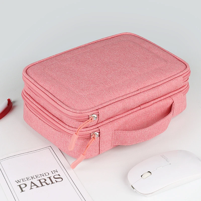 

Travel Organizer Bag Digital Accessories Usb Cable Storage Bag Electronic Gadget Pouch Ipad Earphone Charger Double Layer Case