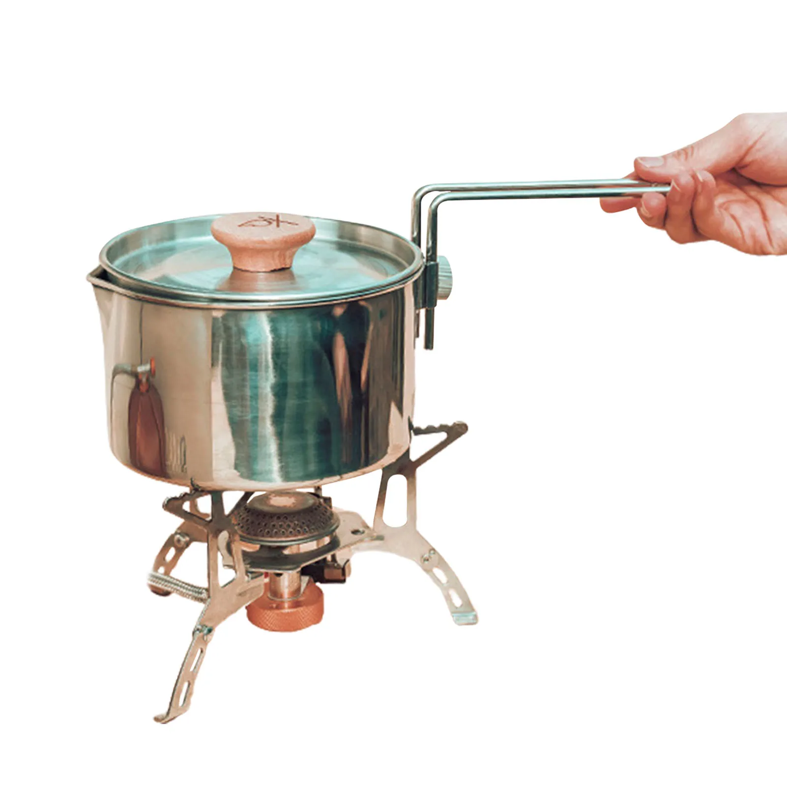 

Походный чайник, кастрюля для пикника, устойчивый к коррозии, уличный походный чайник для приготовления пищи, легкий компактный горшок для ...