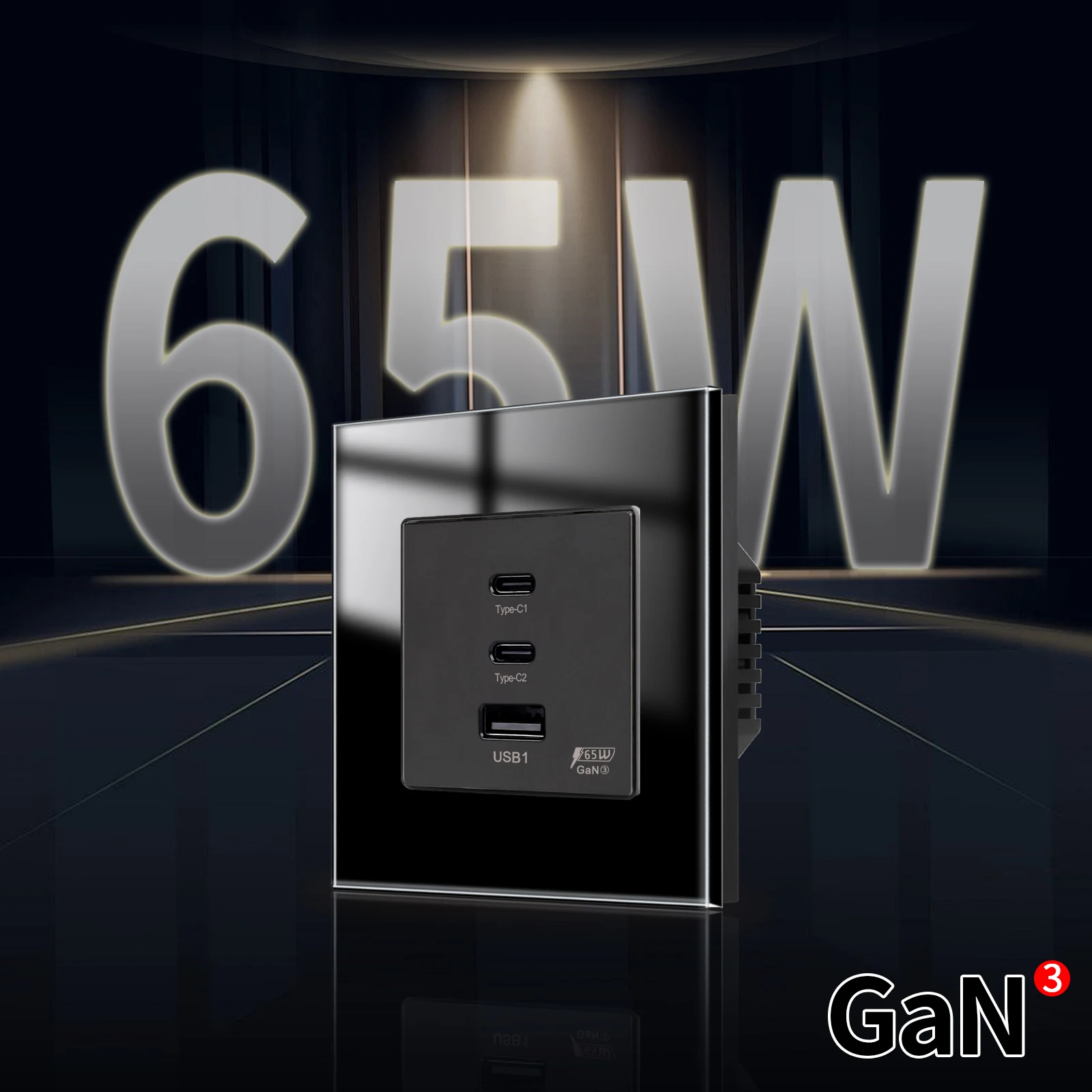 

BINGOELEC Настенная розетка европейского стандарта, многофункциональные розетки, 1 USB, 2 порта типа C, зарядная электрическая розетка, 65 Вт, быстрая зарядка, домашний офис